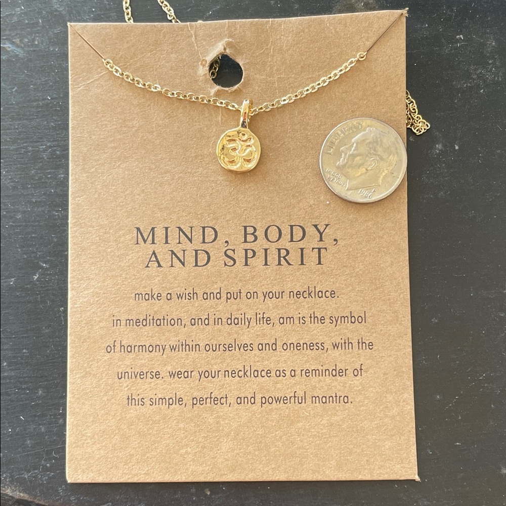 Mind, Body & Spirit Gold Om Pendant Necklace